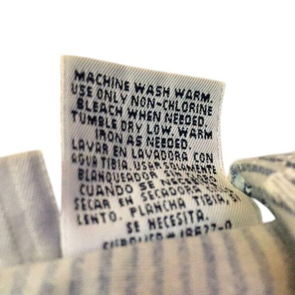 Cabin Creek Blouse Womens S Blue Floral Stripe Short Sleeve Made in USA - Picture 11 of 12